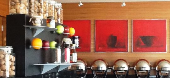 buffet display ideas Clickman system grey amphitheater shelves MyGlassStudio