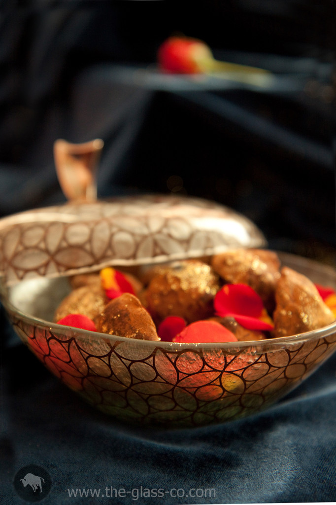baroque dinnerware amenity bowl with lid ornate MyGlassStudio