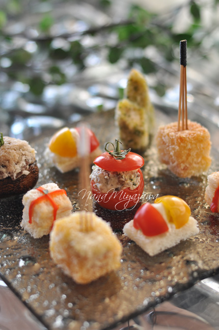 tableware for japanese food styling amuse bouche silver square plate Nana Miyazawa MyGlassStudio