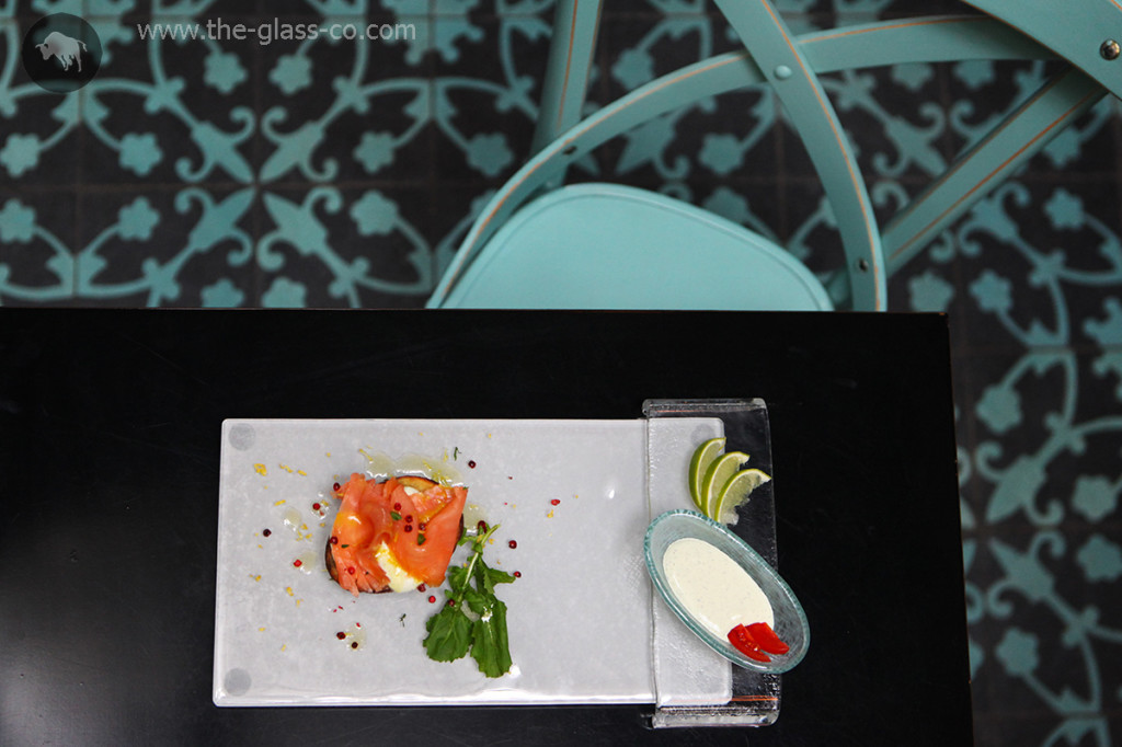bistro tableware appetizer plates rectangular glass bridge plate MyGlassStudio