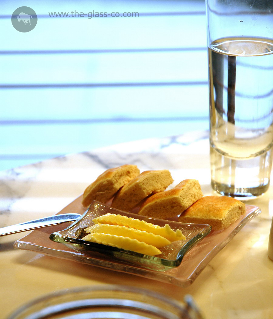 bread service accessories bread and butter plate glass MyGlassStudio