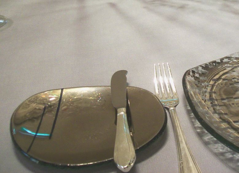 bread and butter plate cobalt blue stripe Belon Banyan Tree Macau MyGlassStudio