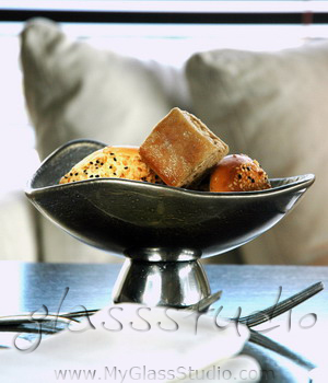 bread serving tableware bowl pedestal fine dining MyGlassStudio