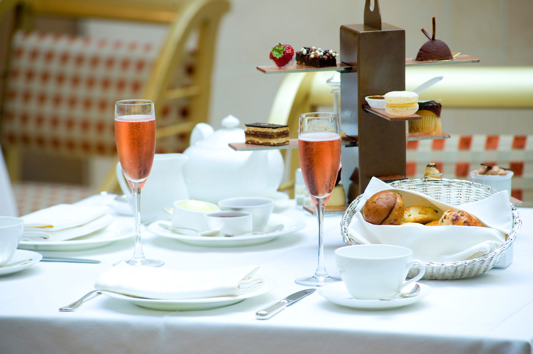 chocolate afternoon tea high tea stand champagne Landmark London MyGlassStudio