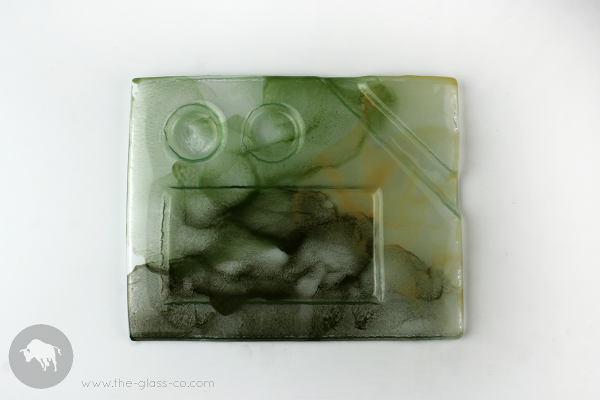 cheese platter for hotels green serving tray inlets MyGlassStudio