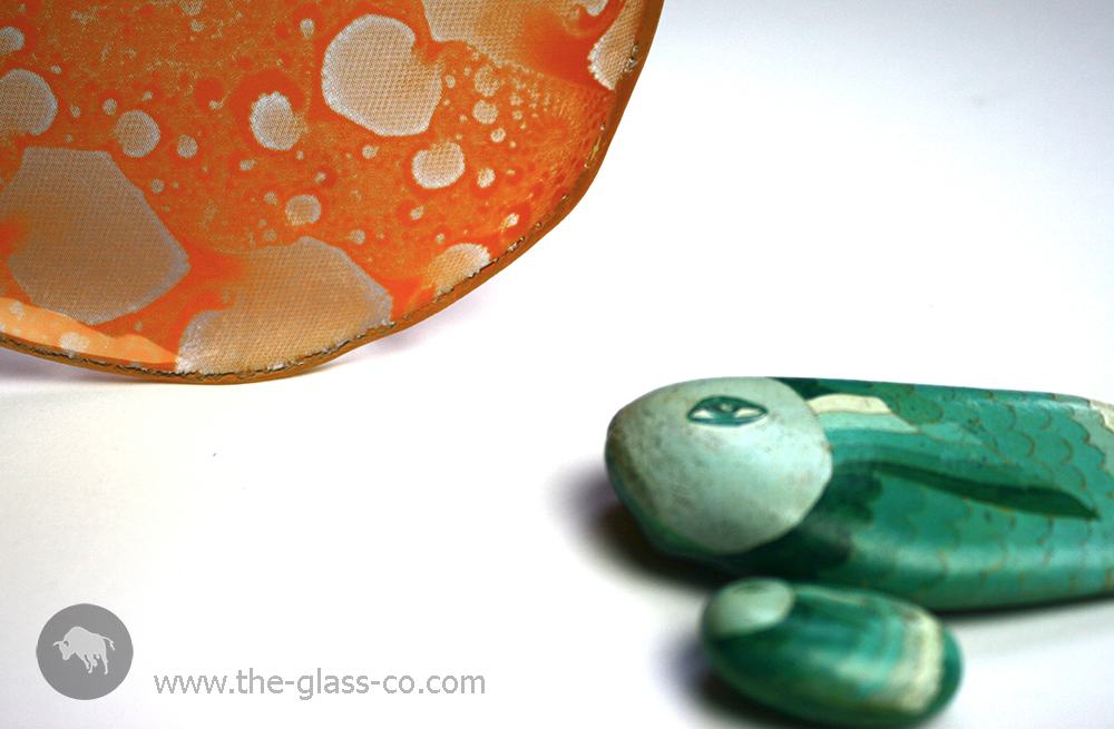 beach dinnerware for resorts coral formation orange free form plate MyGlassStudio