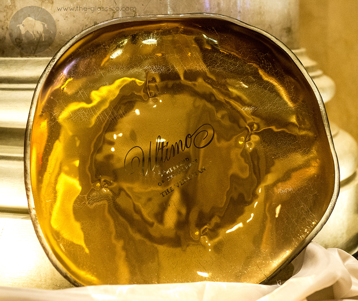 luxury gold dinnerware custom made Venetian Las Vegas Ultimo gala MyGlassStudio