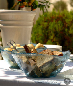 bread service accessories glass bread basket MyGlassStudio