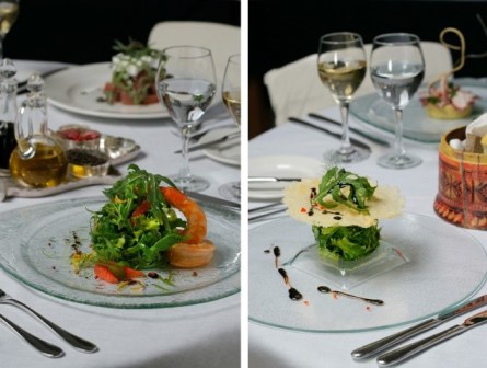 glass dinnerware set large dinner plates salads main course Melenos Lindos MyGlassStudio