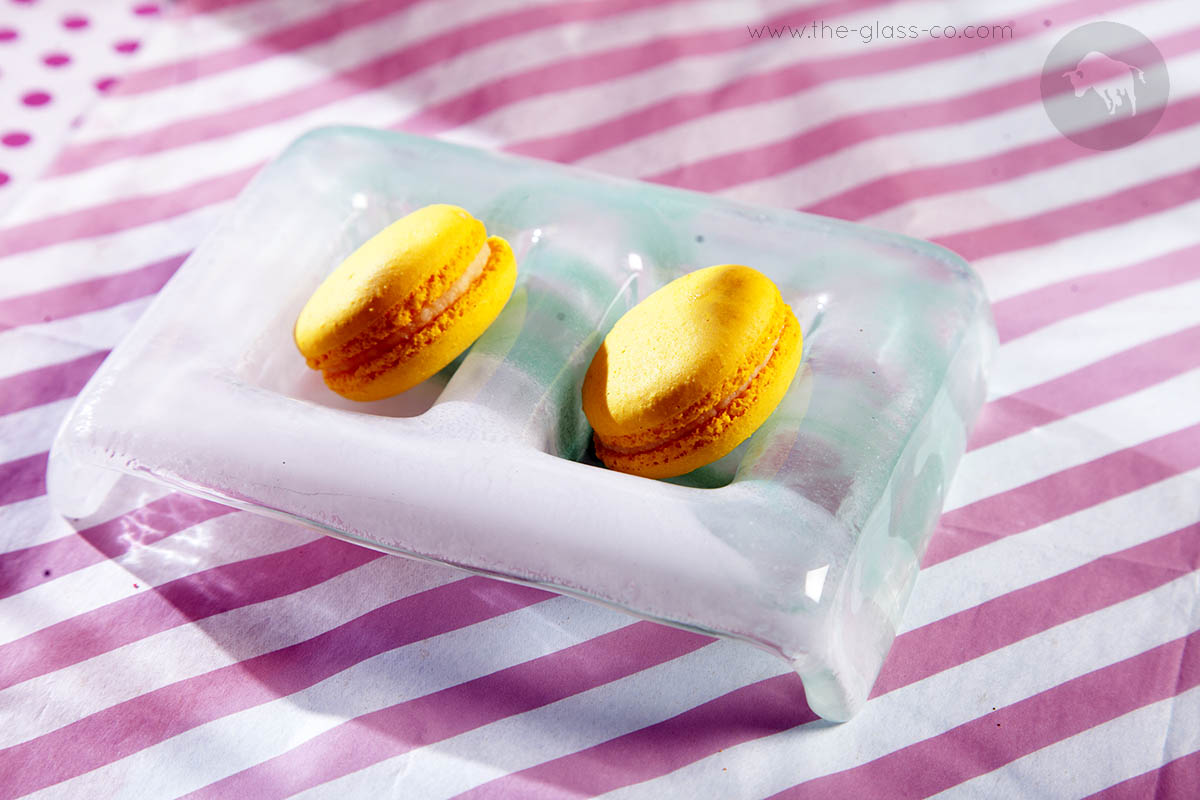vibrant macaron display glass plate stand MyGlassStudio