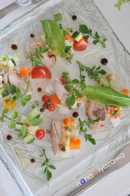 japanese food presentation plates square glass dinner plate Nana Miyazawa MyGlassStudio