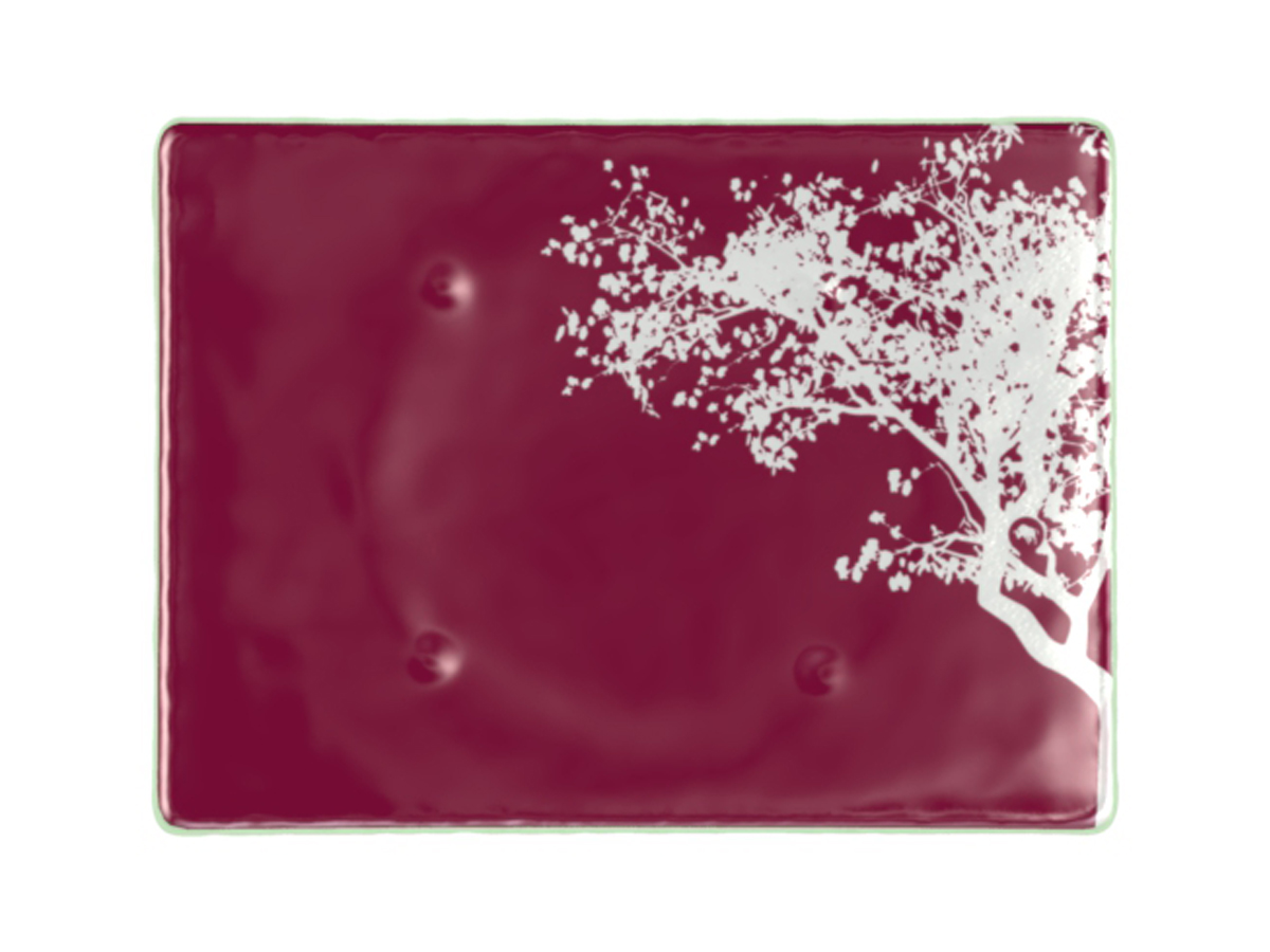 floral pattern dinnerware Tree Top purple rectangular blossom MyGlassStudio