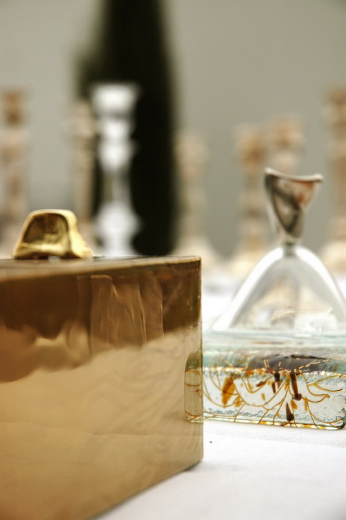 plate with cloche and glass sugar holder St. Regis Singapore MyGlassStudio