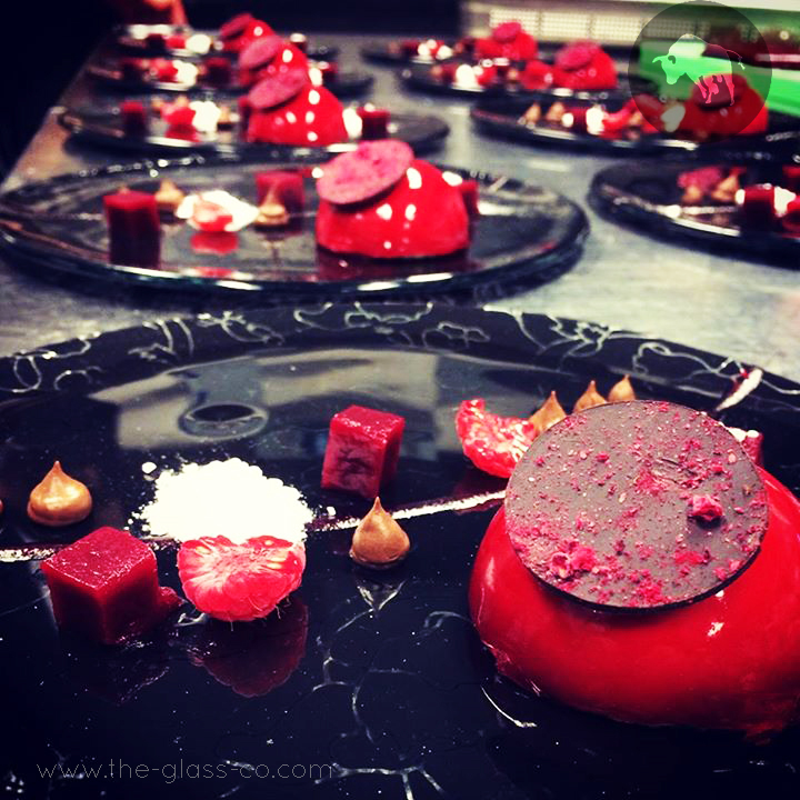 round dessert platter glass buffet plate Sheraton Melbourne