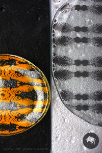 African inspired serving plates for restaurants zebra safari dinnerware MyGlassStudio