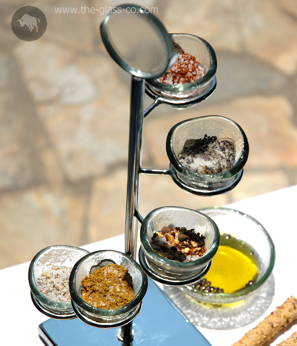 plates for Indian food presentation spice stand designed MyGlassStudio
