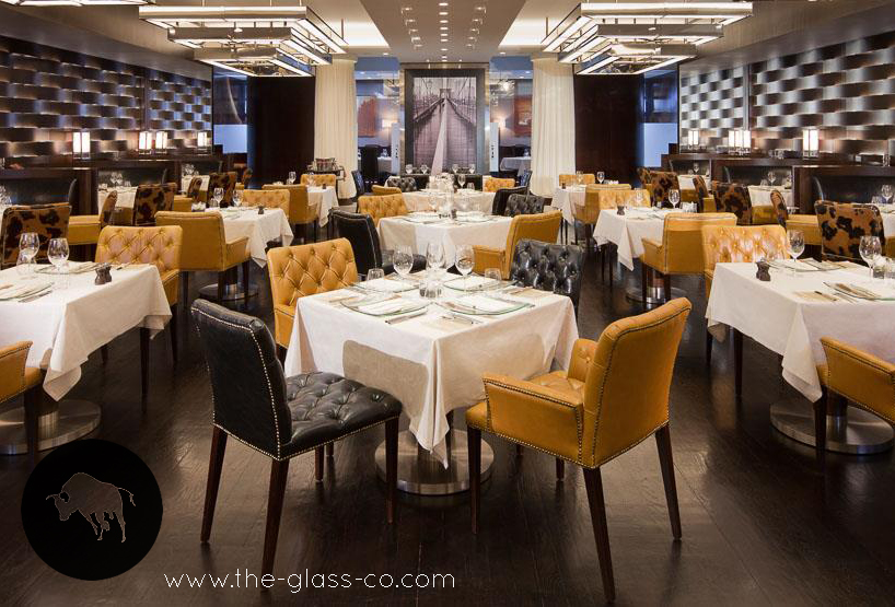 bespoke steakhouse plates branded dining Rib Room Dubai art deco MyGlassStudio