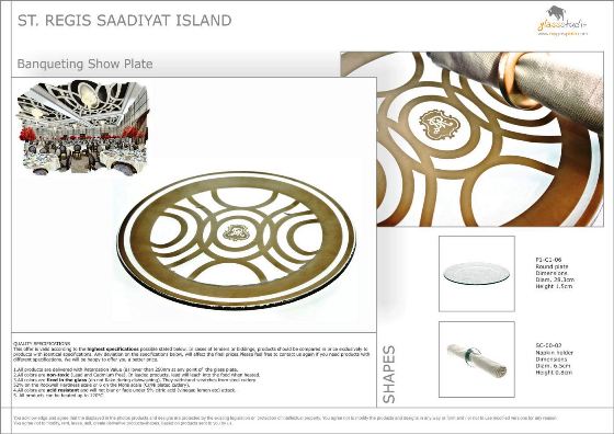 custom catering plates tableware design concept St. Regis Saadiyat Island MyGlassStudio