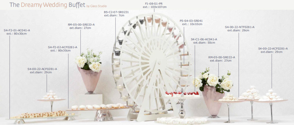 wedding buffet display full collection items MyGlassStudio