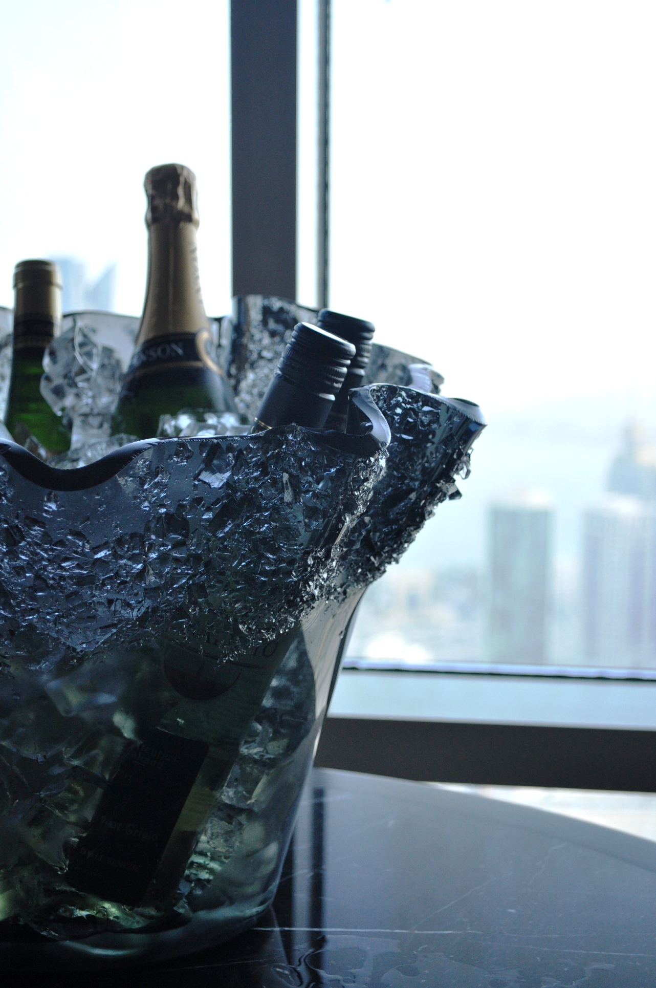 decorative tableware wine bucket Strata InterContinental Doha MyGlassStudio