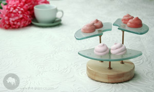 amuse bouche stand mini high tea stand wood glass metal MyGlassStudio
