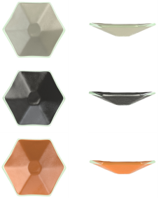 Hexagon Tasting Plates in Charcoal Grey