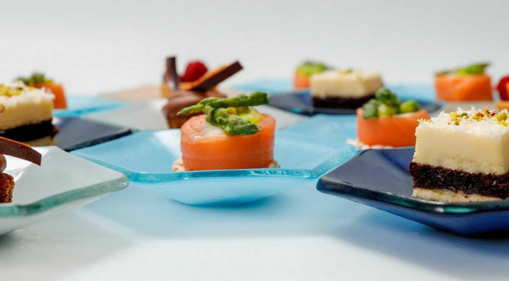 Mini Appetizer Plates in Light Blue