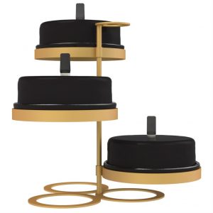 black cake stand with dome